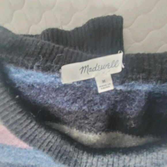 Madewell Cardiff Striped Crewneck Sweater In Coziest Yarn Size M Stretch - Picture 10 of 11